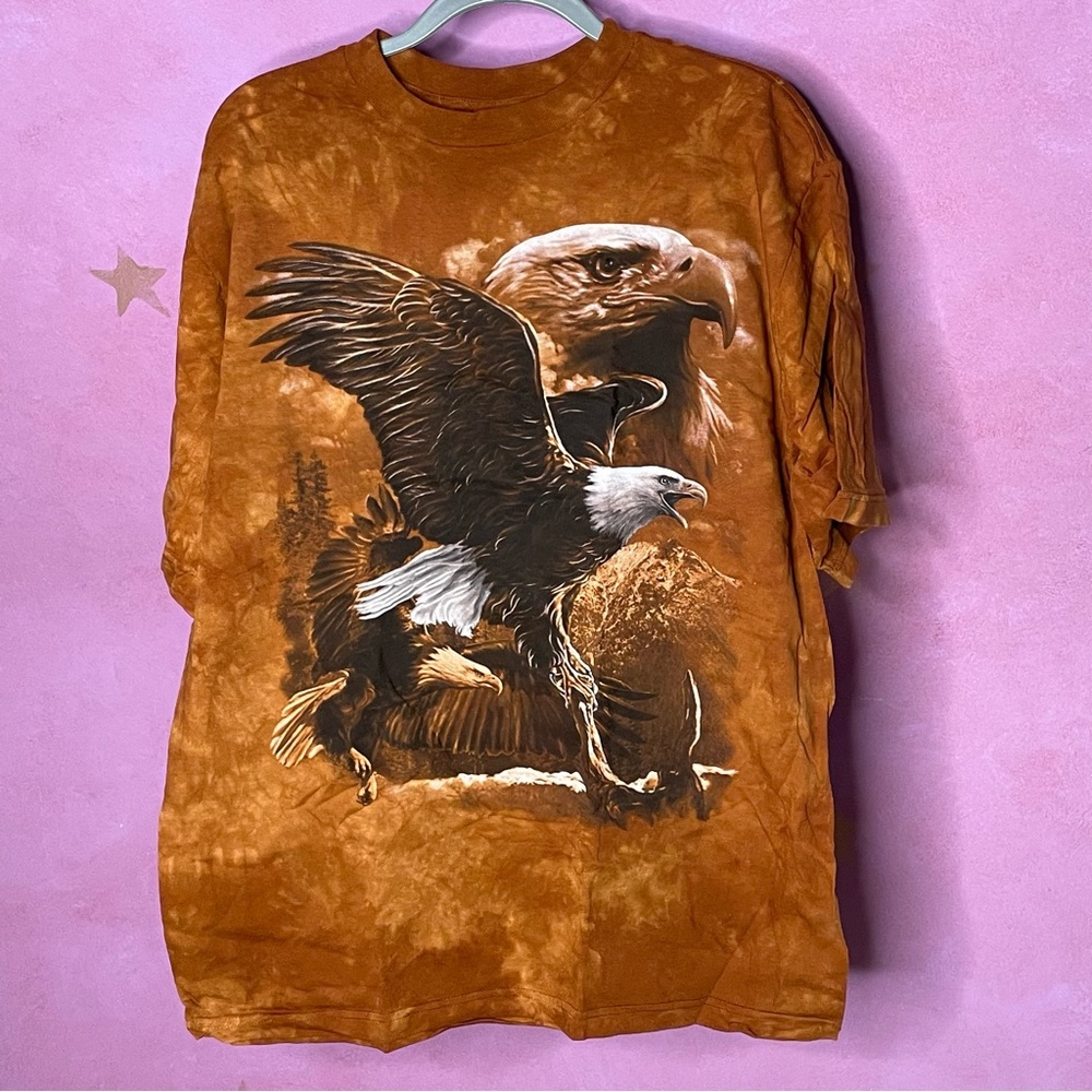 NWT Vtg American Bald Eagles Back To Earth Nature Wear T-Shirt Tie Dye L…